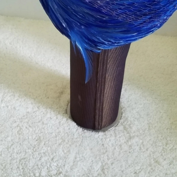 Vintage I Magnin Royal Electric‎ Blue Feather Hat - Picture 5 of 11